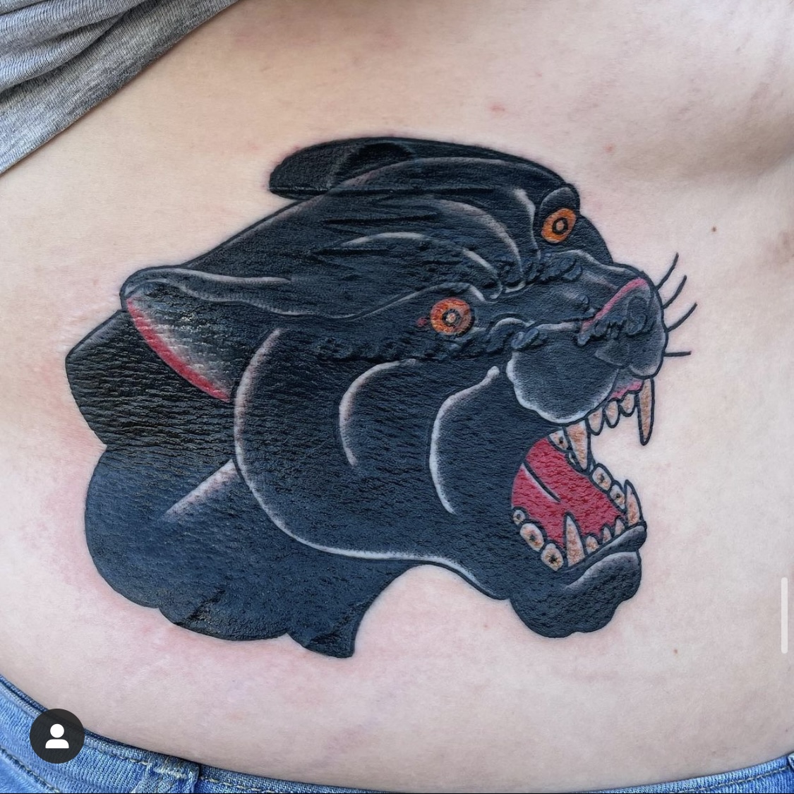 Black panther tattoo from top tattoo shops dallas tx