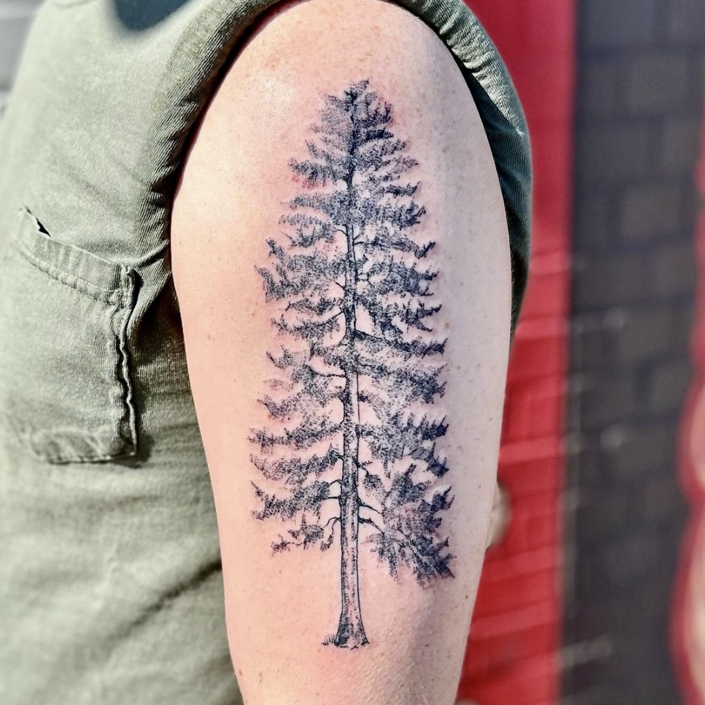 New realistic Tattoo of a tree from best tattoo shops in dallas tx