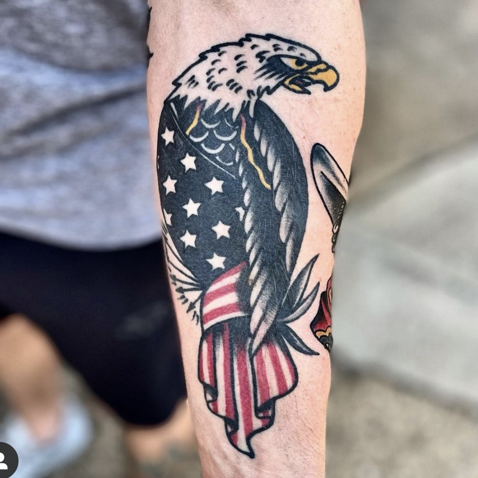 American Eagle tattoo from shop in Dallas Texas