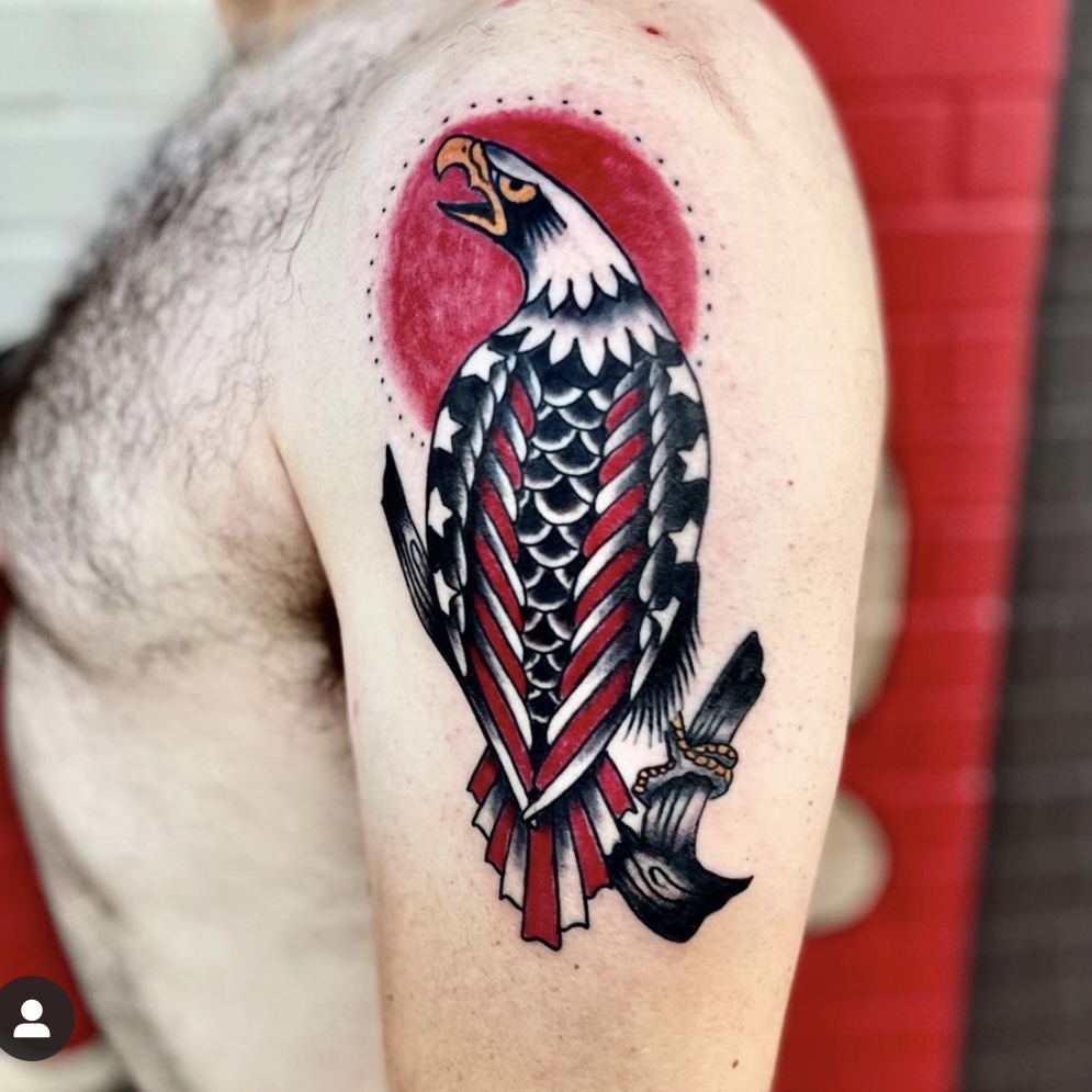 Eagle tattoo from shop in Dallas