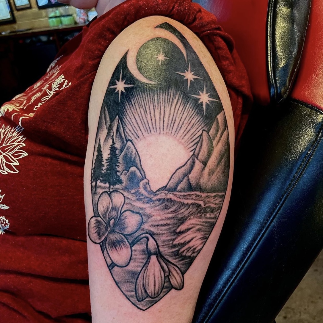 tattoo of mountains from professional tattoo artist in Dallas TX