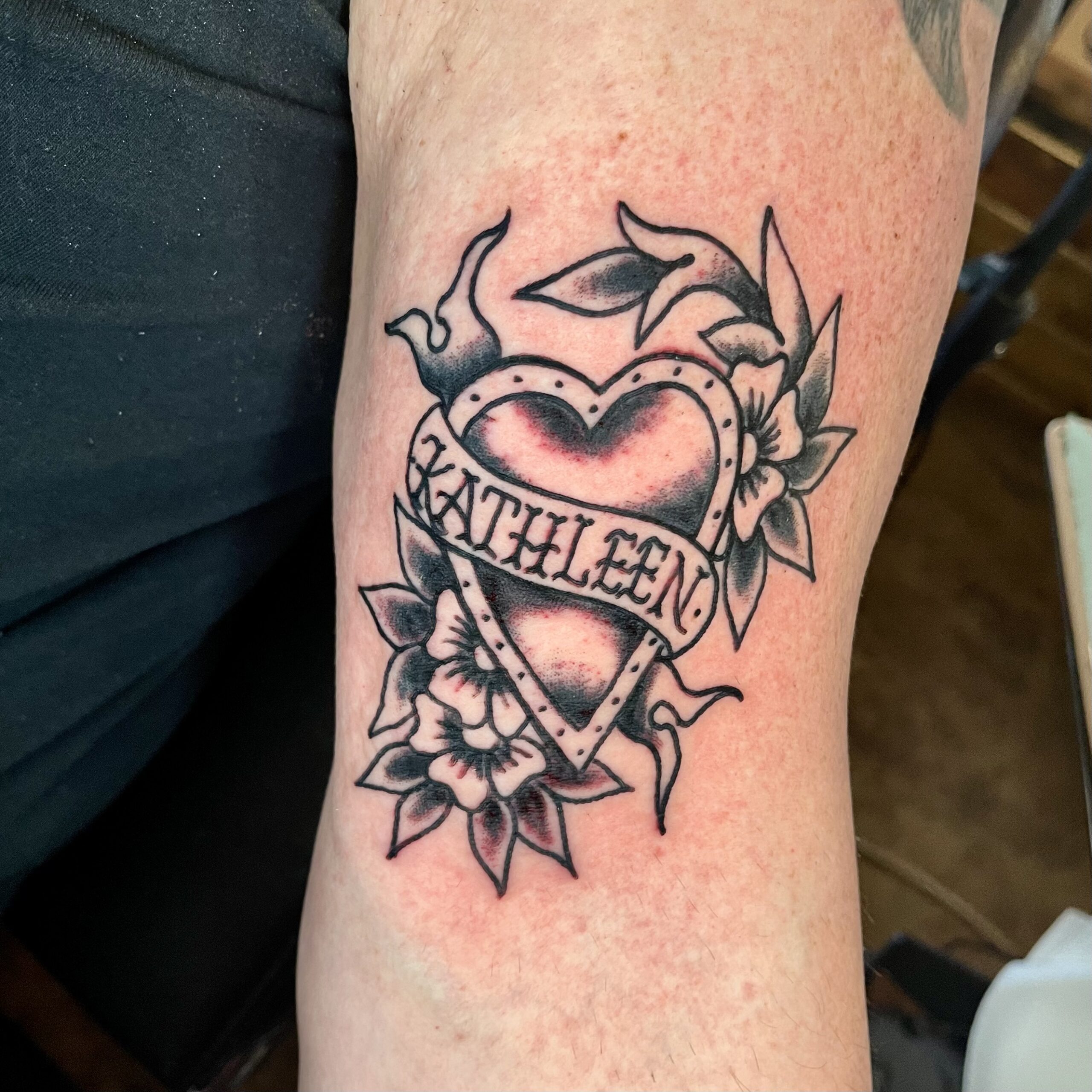 Tattoo of a heart from top tattoo shop in Dallas