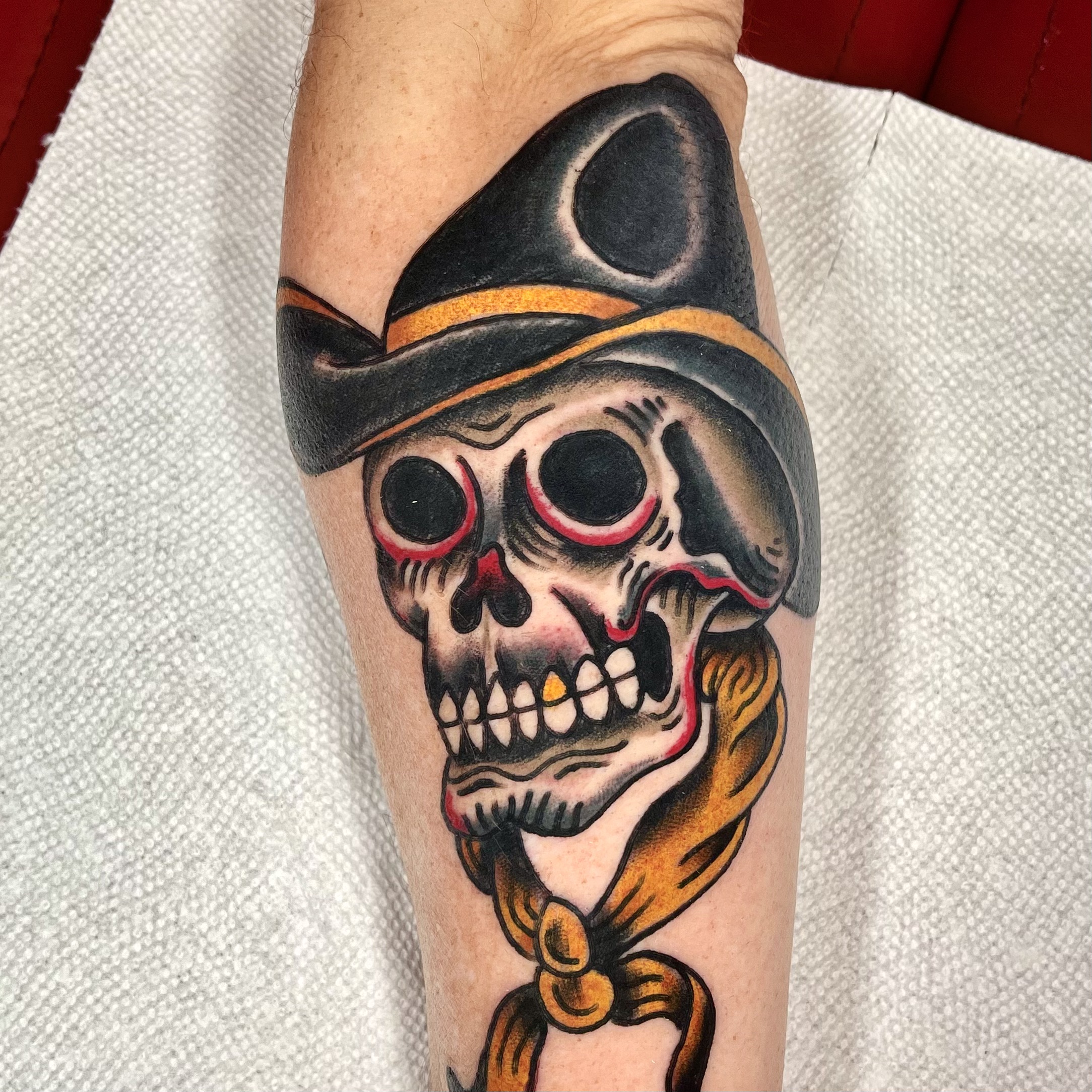 skull tattoo on an arm from best tattoo in dallas texas