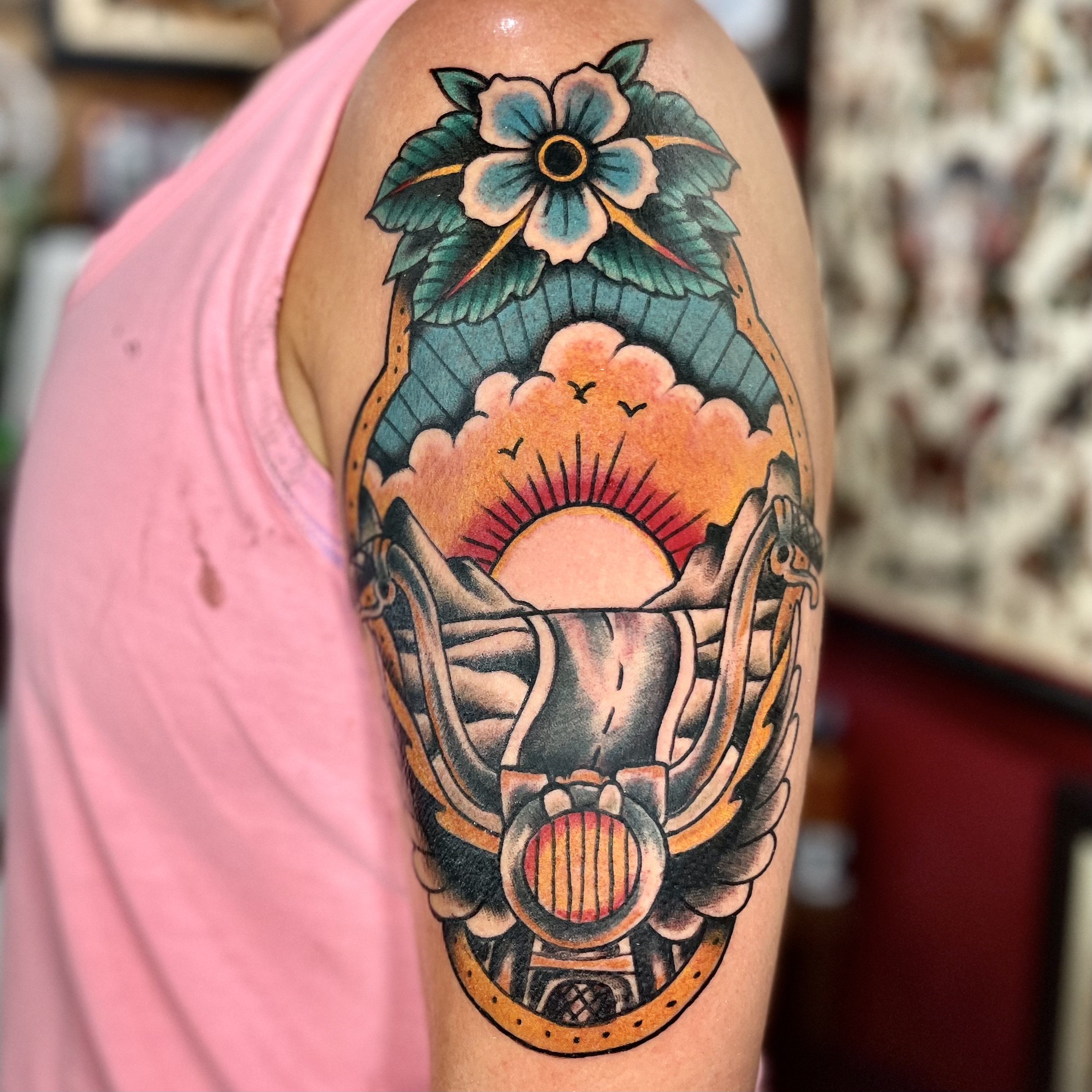 large color tattoo from top Dallas tattoo artist