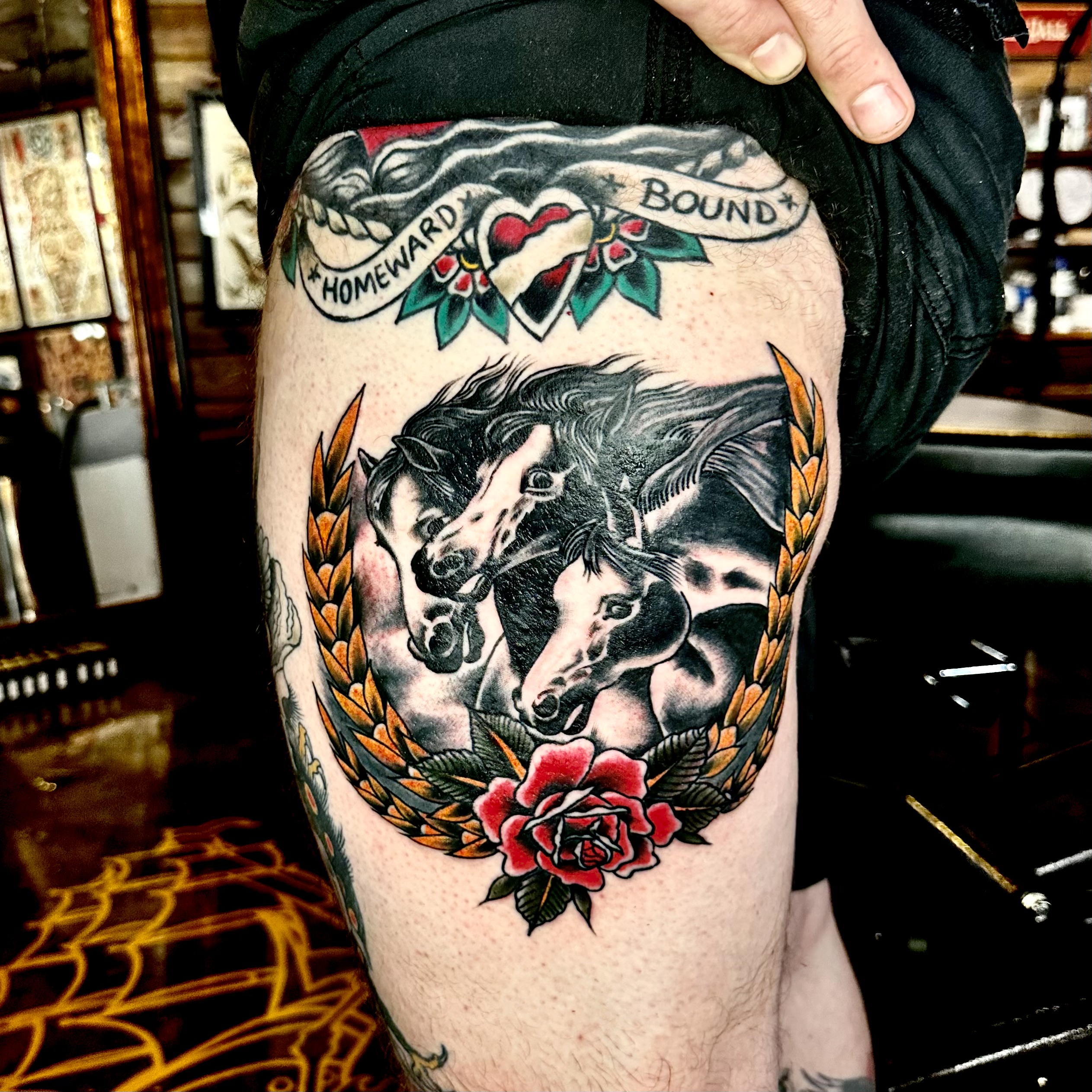 tattoo of horses from Dallas tattoo parlor