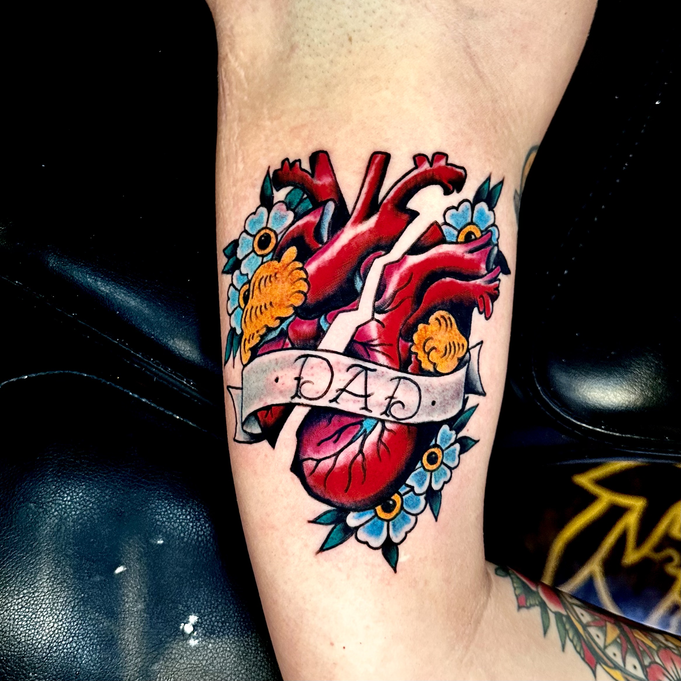 Tattoo of a real heart from Josh Hall