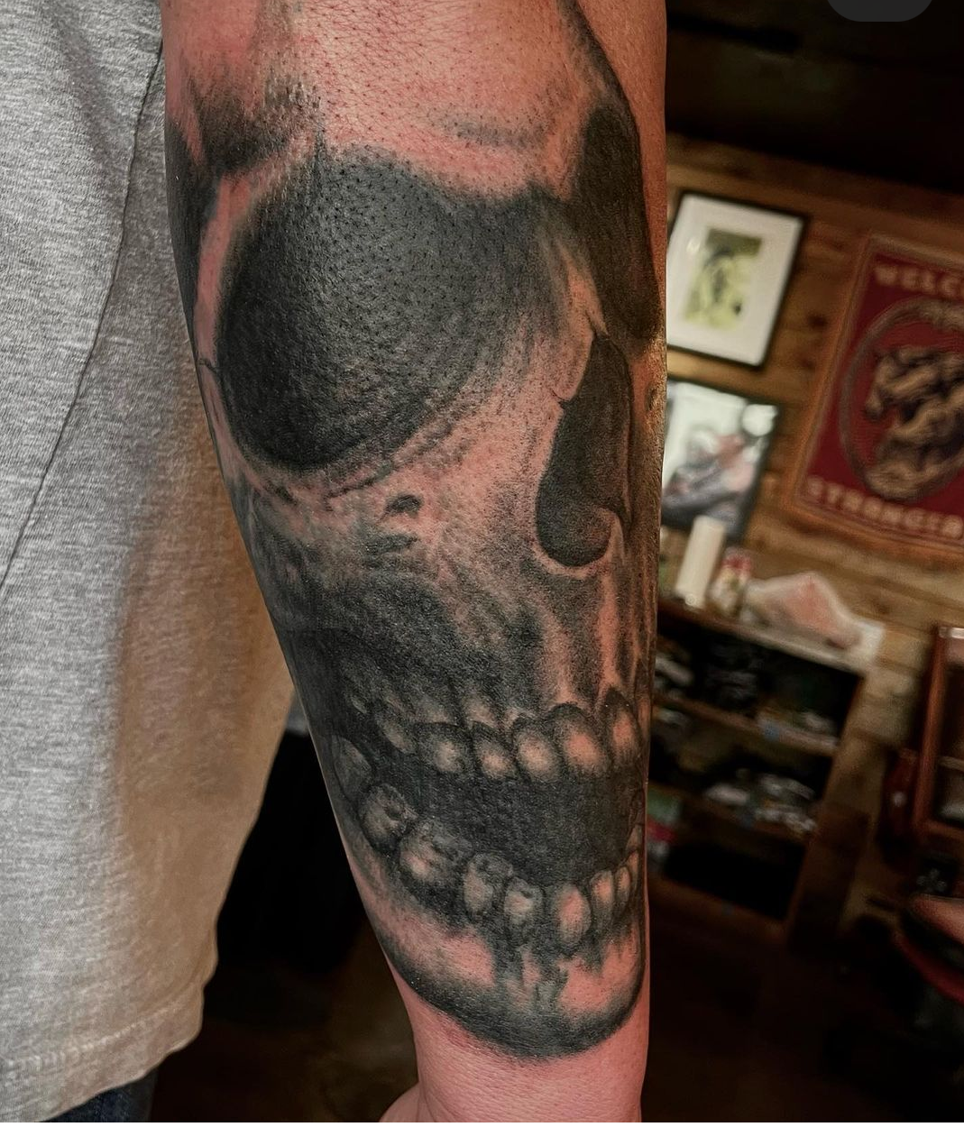 Tattoo of a skull from best tattoo artist in dallas