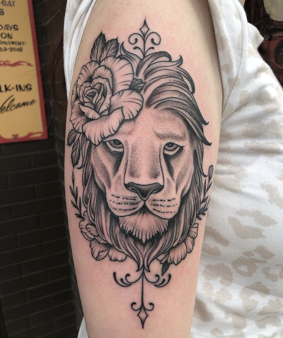 Lion tattoo from top tattoo artist in Dallas TX