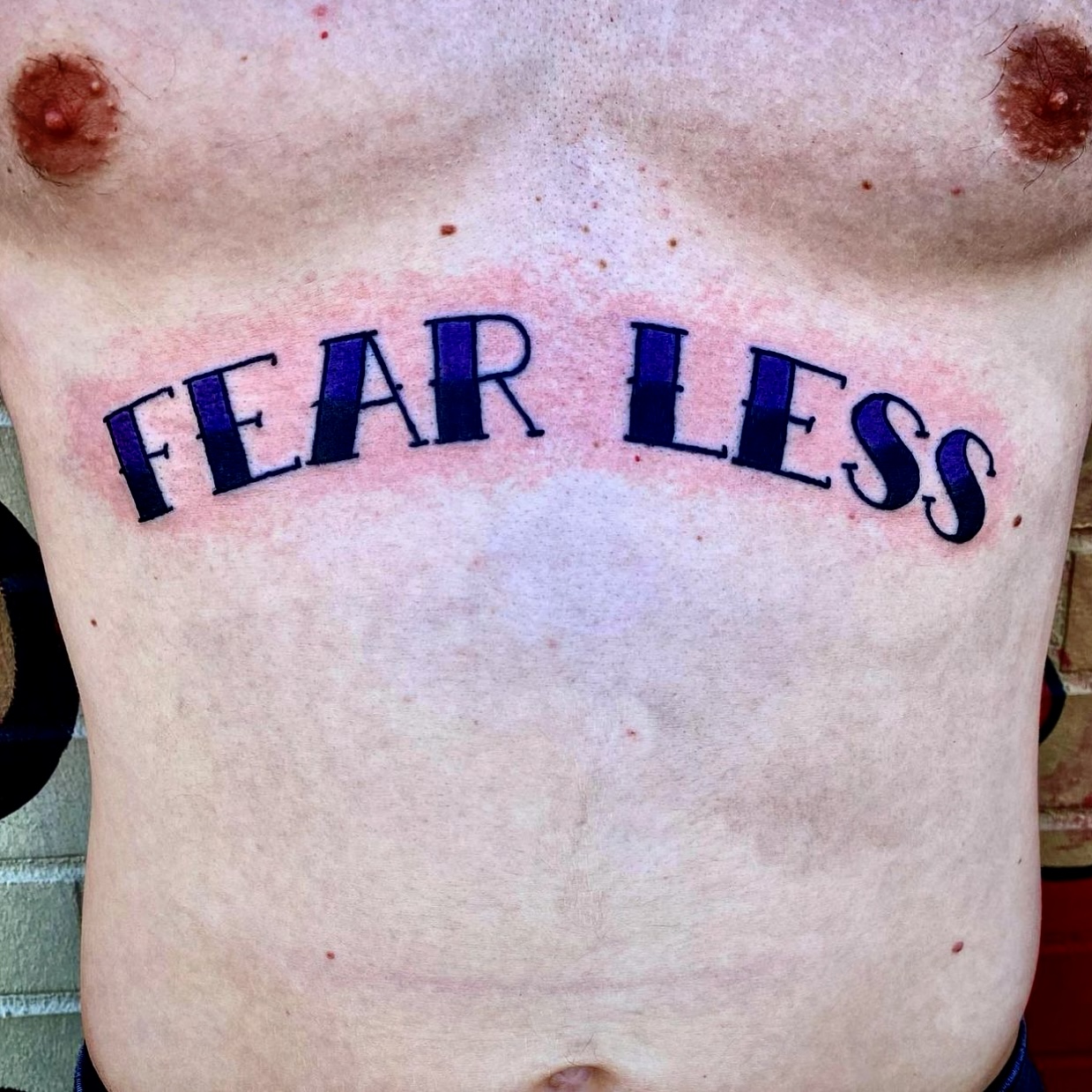 Tattoo of "fearless"